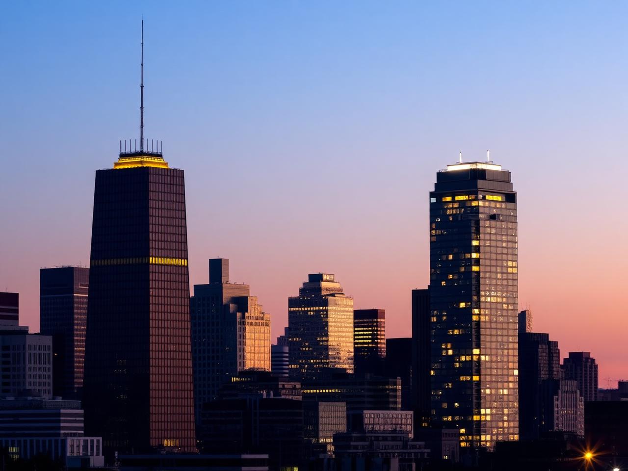 San Francisco Financial District skyline at dusk